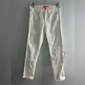 Lilly Pulitzer white skinny stretch jeans with acccents